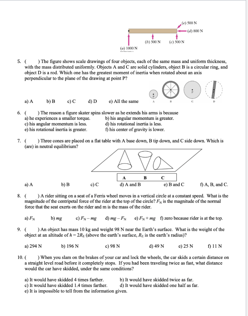 Solved 5. ( ) The figure shows scale drawings of four