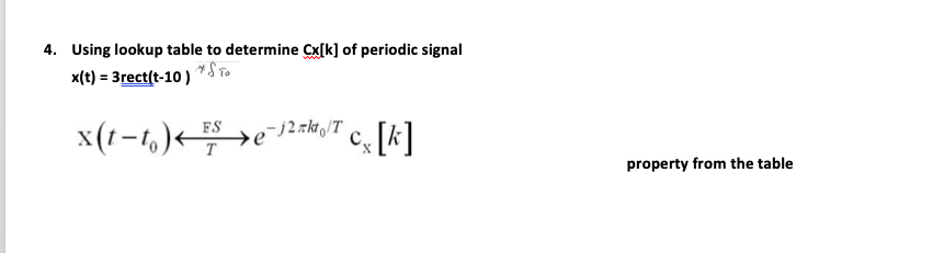 Solved 4 Using Lookup Table To Determine Cx K Of Period Chegg Com