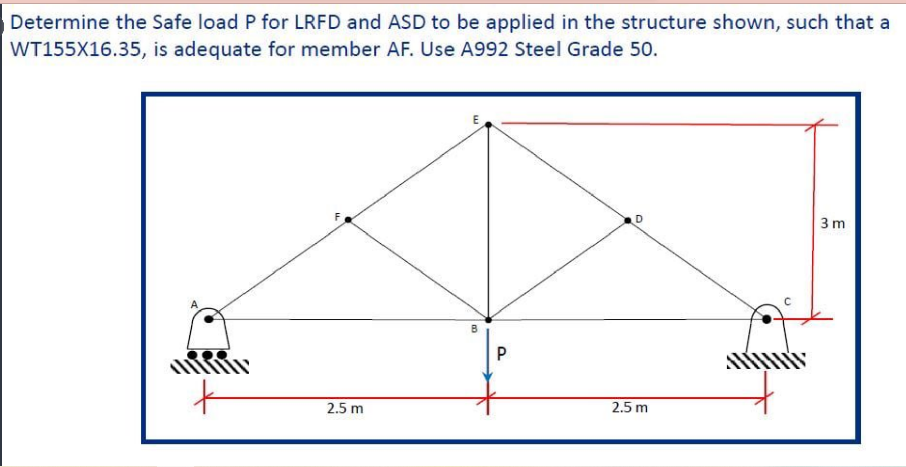 Solved Determine The Safe Load P For LRFD And ASD To Be | Chegg.com