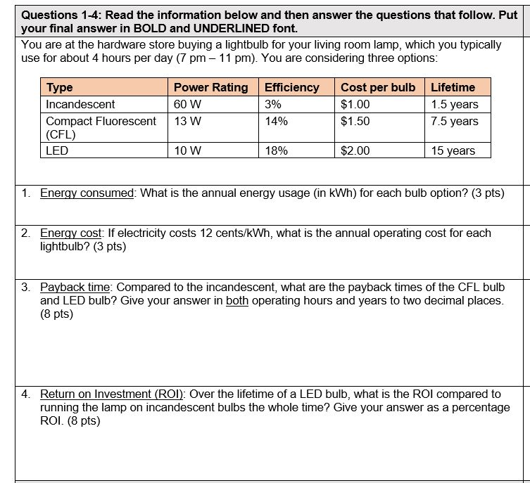Solved You are at the hardware store buying a light bulb