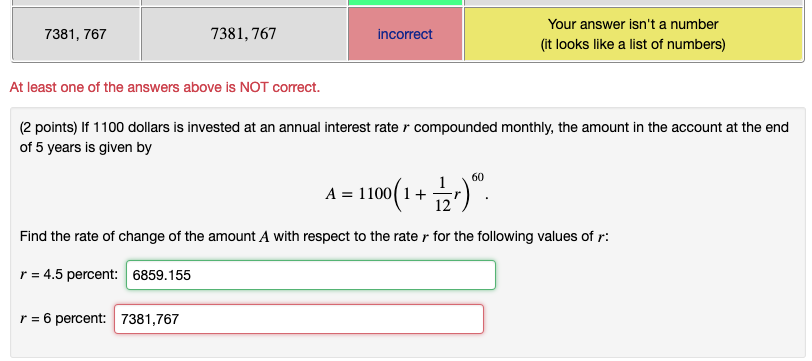Solved Your answer isn't a number (it looks like a list of | Chegg.com