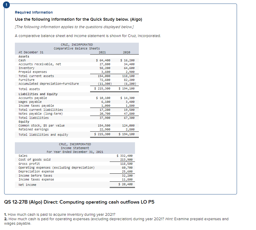 Solved Required Information Use The Following Information Chegg Com