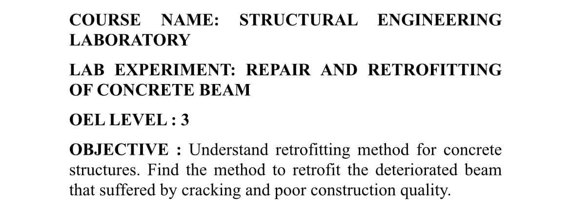 Solved STRUCTURAL ENGINEERING COURSE NAME: LABORATORY LAB | Chegg.com