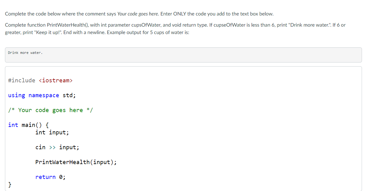 Solved Complete the code below where the comment says Your | Chegg.com