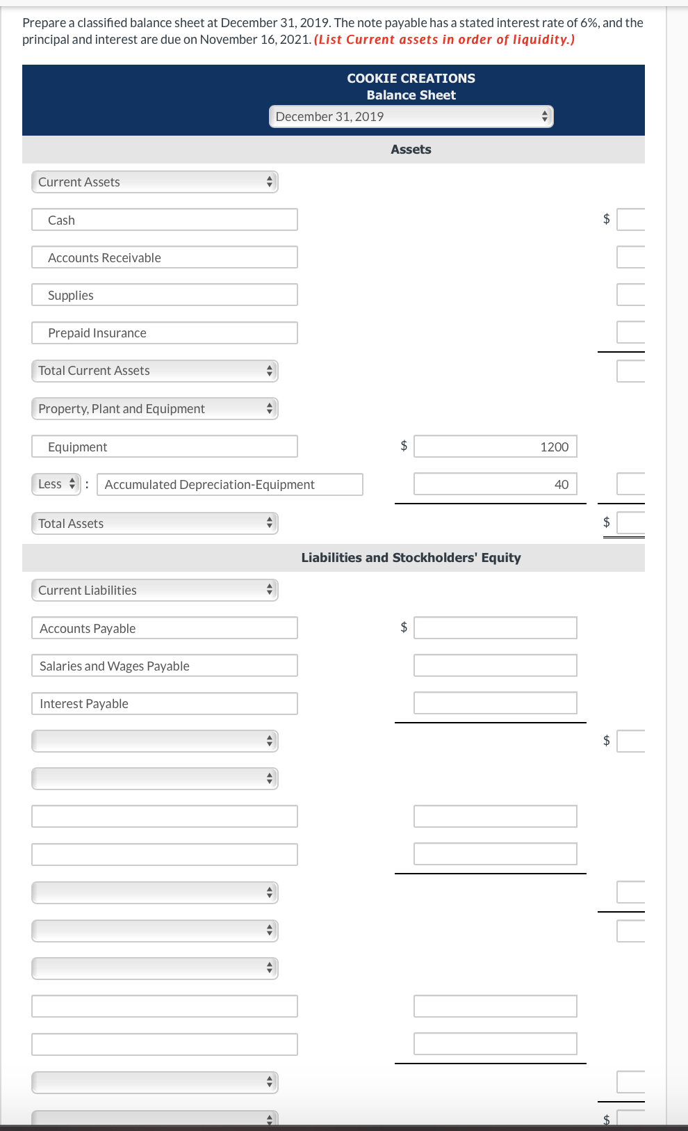 Solved Prepare A Classified Balance Sheet At December 31 4126