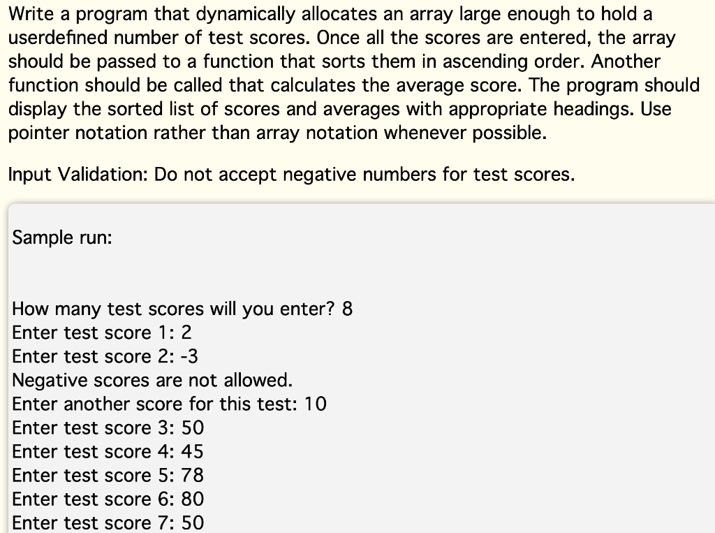 Solved Write a program that dynamically allocates an array | Chegg.com