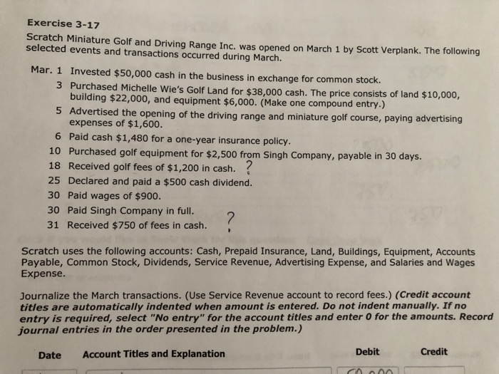 Solved Exercise 317 Scratch Miniature Golf and Driving