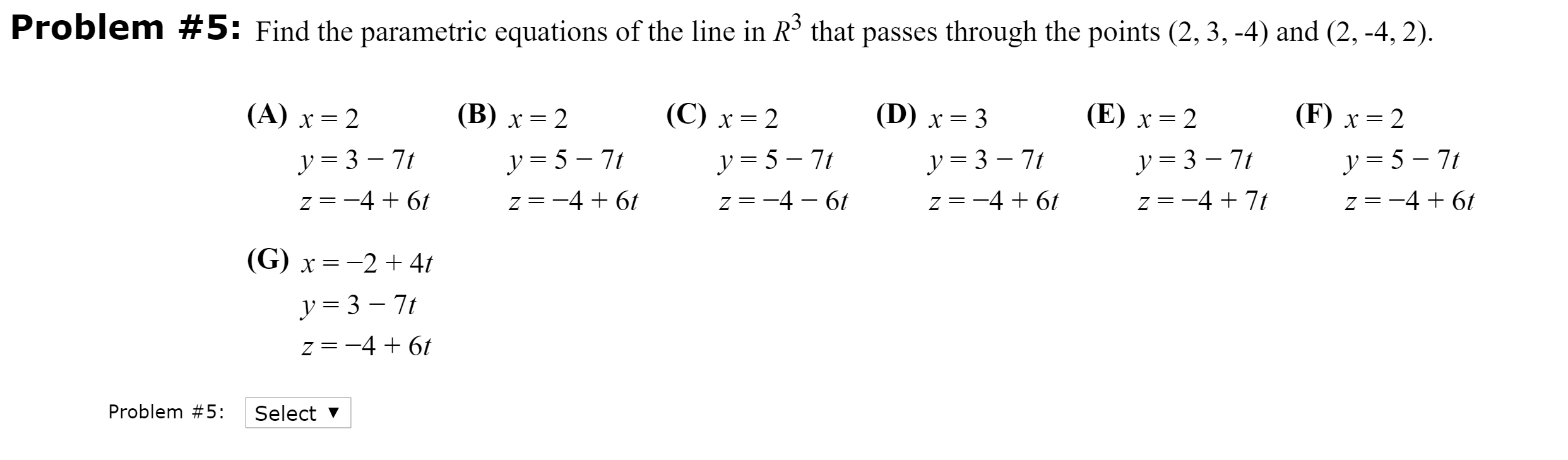 Solved Problem 5 Find The Parametric Equations Of The L Chegg Com