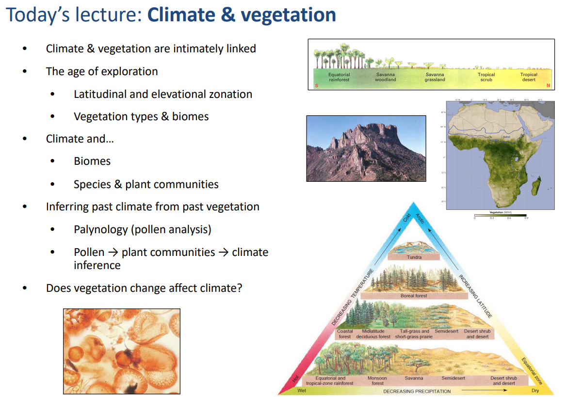 Solved Today's Lecture: Climate & Vegetation . Climate & | Chegg.com