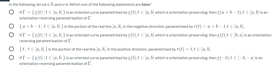 Solved оо In The Following, Let A,b ER And A | Chegg.com