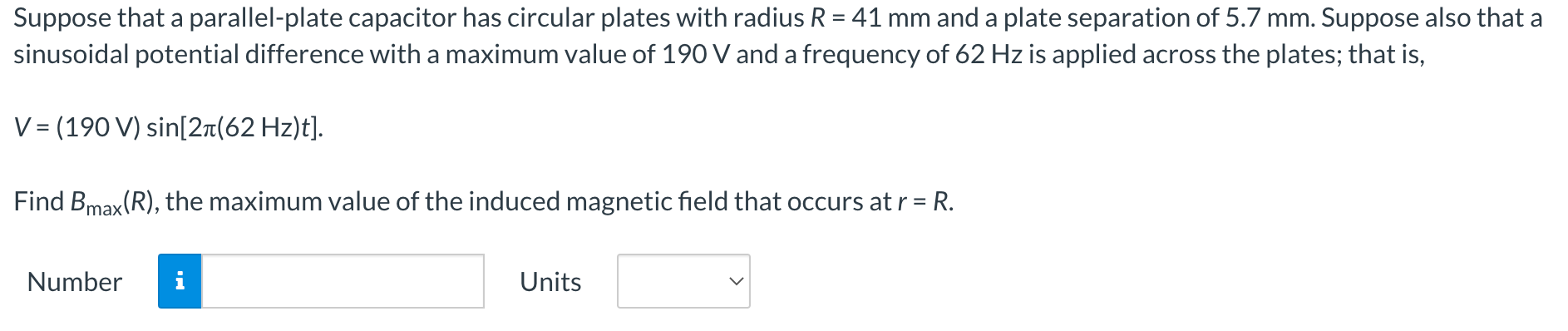 Solved Suppose that a parallel-plate capacitor has circular | Chegg.com