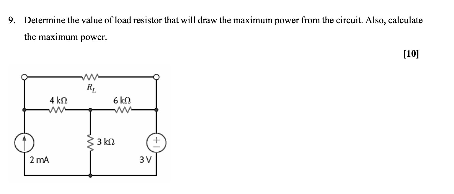 Solved Determine the value of load resistor that will draw | Chegg.com