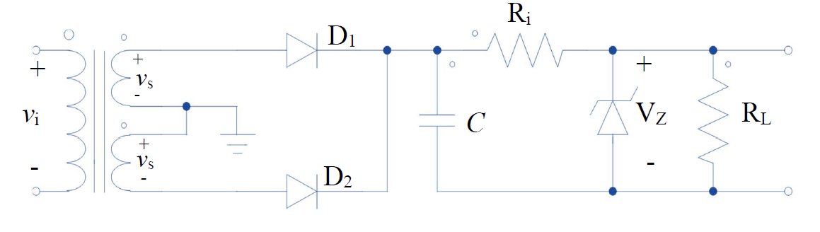 Solved To design a dc power supply circuit as shown in | Chegg.com