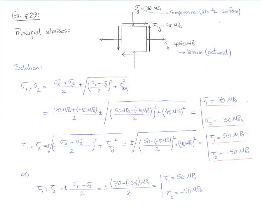Solved We need to find the Principal normal and the shear | Chegg.com