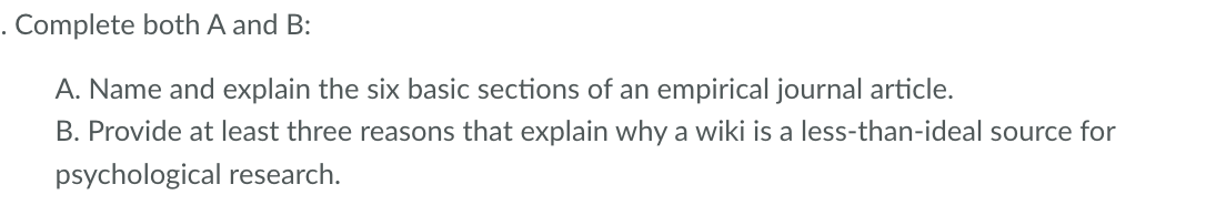 Solved Complete Both A And B : A. Name And Explain The Six | Chegg.com