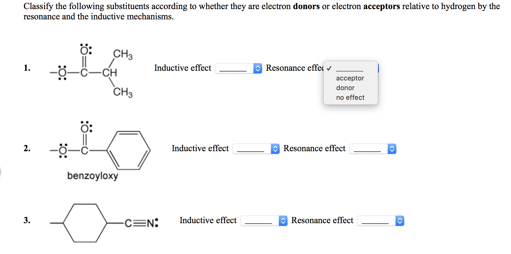 Solved Classify The Following Substituents According To | Chegg.com