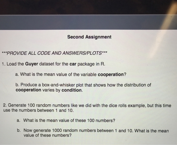 Solved Second Assignment ***PROVIDE ALL CODE AND | Chegg.com
