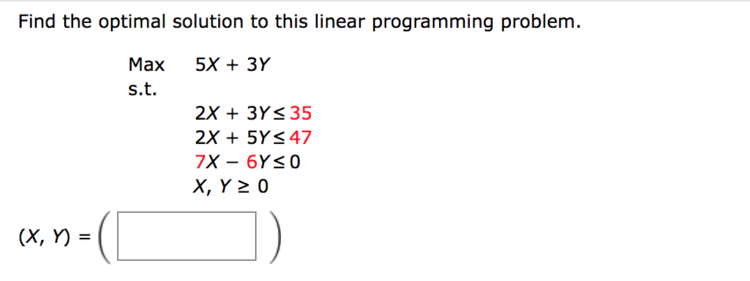 Solved Find the optimal solution to this linear programming | Chegg.com