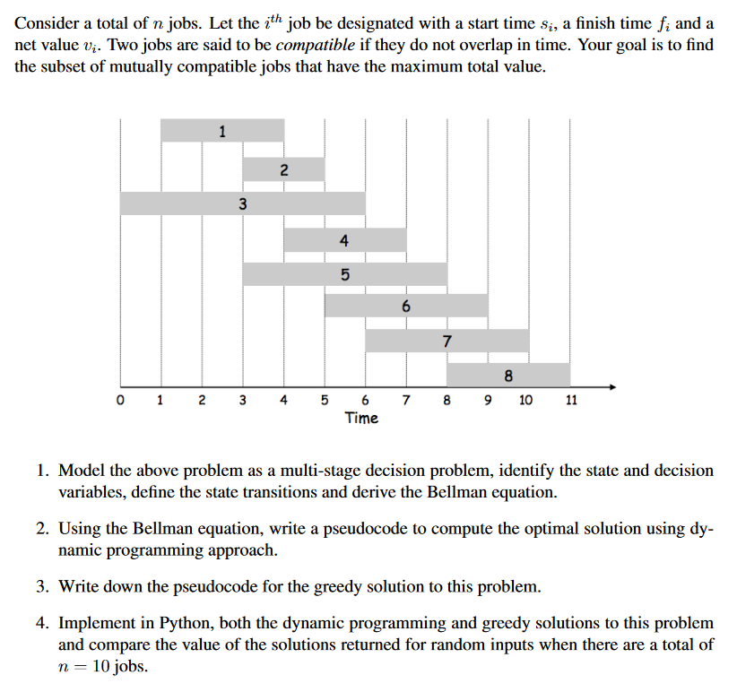 Consider a total of n jobs. Let the įth job be | Chegg.com