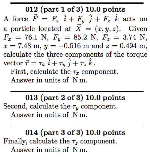 Solved Ints A Force F Fx ˆi Fy ˆj Fz ˆk Acts On A Chegg Com