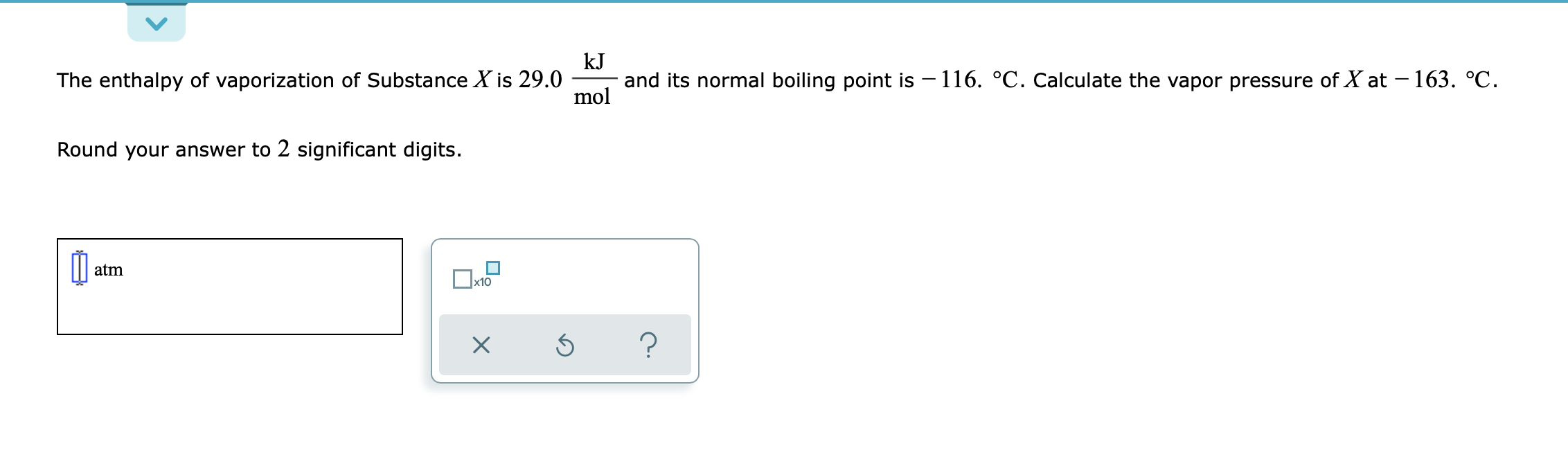 Solved kJ The enthalpy of vaporization of Substance X is | Chegg.com