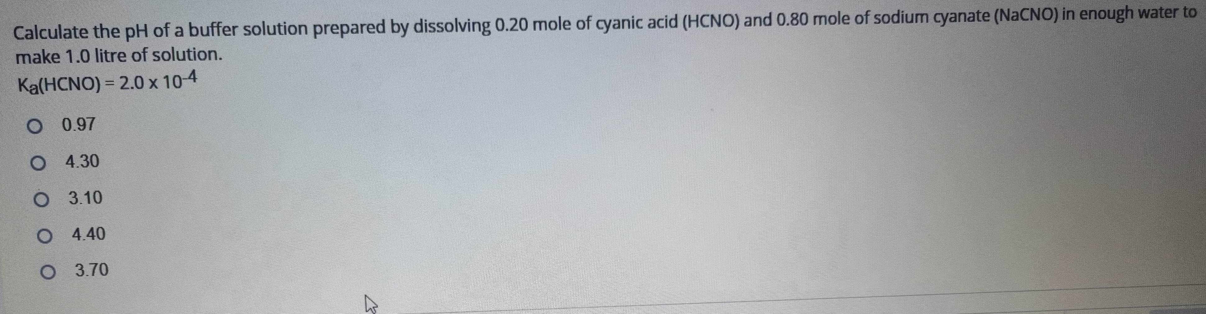 Solved Calculate The PH Of A Buffer Solution Prepared By | Chegg.com