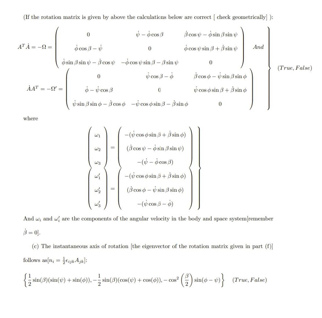 7 Consider Euler S Axis Angle Rotation For A Vect Chegg Com