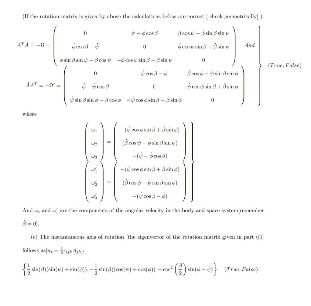 7 Consider Euler S Axis Angle Rotation For A Vect Chegg Com