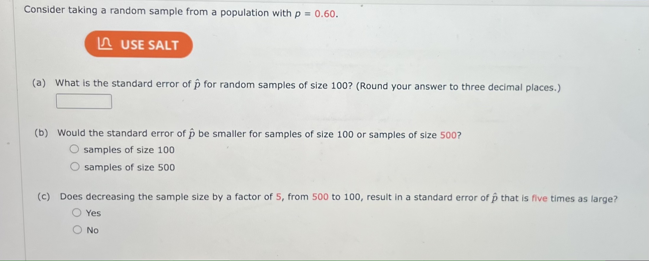 Solved Consider taking a random sample from a population | Chegg.com