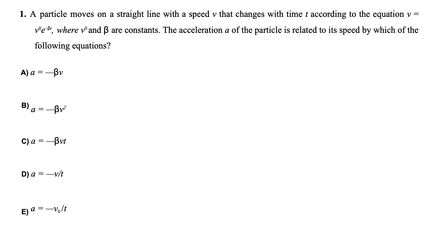 Solved 1 A Particle Moves On A Straight Line With A Spee Chegg Com