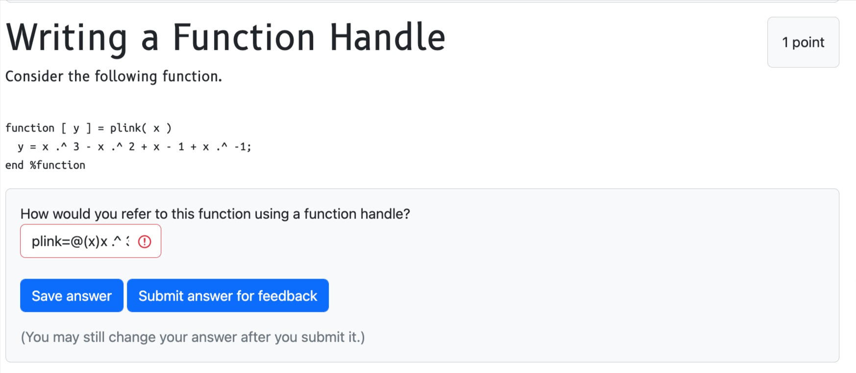 Solved Function [y] Plink X Y X⋅∧3−x⋅∧2 X−1 X⋅∧−1 End