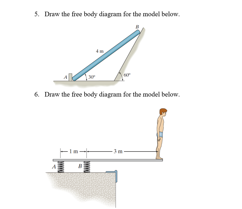 Solved 2. Draw the free body diagram for the model below. t | Chegg.com