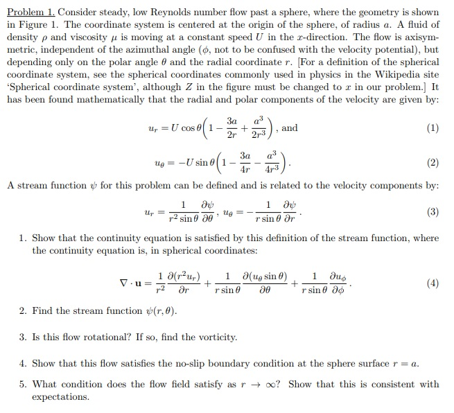 Solved Consider steady, low Reynolds number flow past a | Chegg.com
