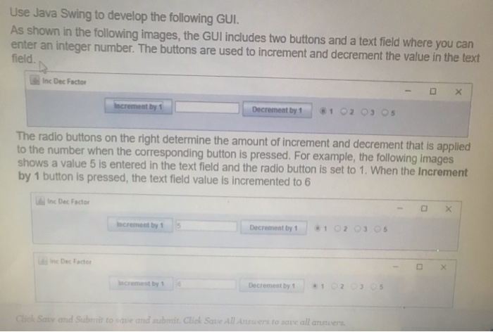 Solved Use Java Swing to develop the following GUI.As shown | Chegg.com