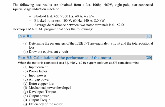 Solved The following test results are obtained from a 3p, | Chegg.com