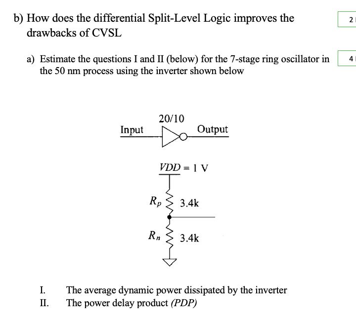 2 b) How does the differential Split-Level Logic | Chegg.com