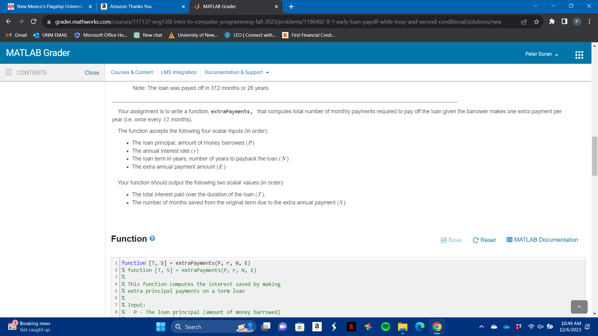 For a term loan with initial principal (total loan | Chegg.com