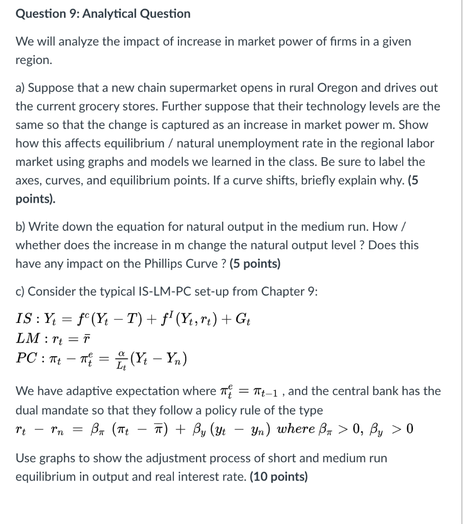 Question 9: Analytical Question We will analyze the | Chegg.com