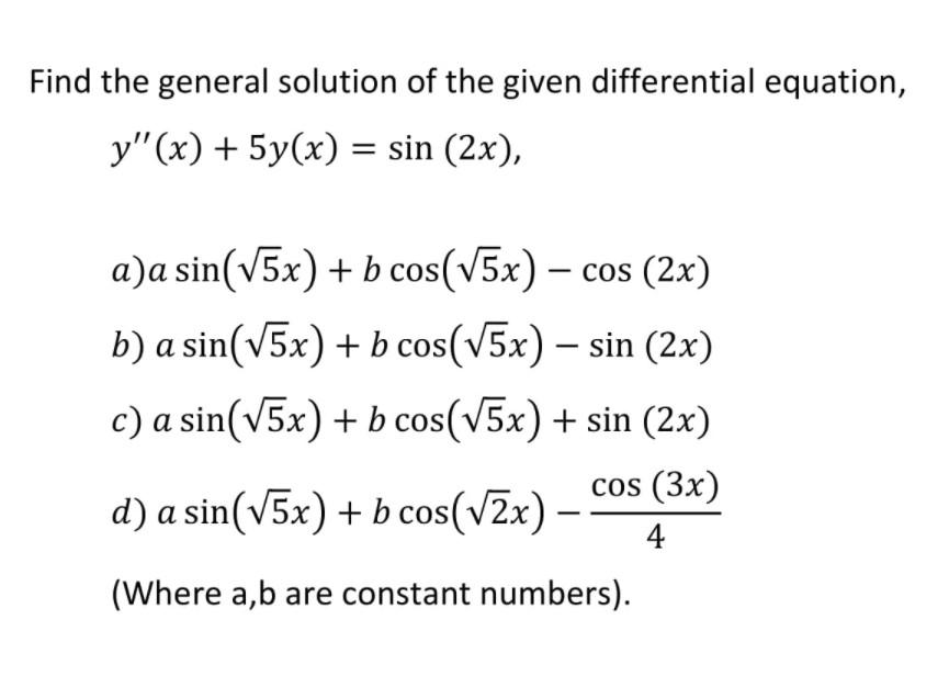 Solved Find the general solution of the given differential | Chegg.com