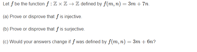 Solved Let F Be The Function F Zxzz Defined By Fm N 8502