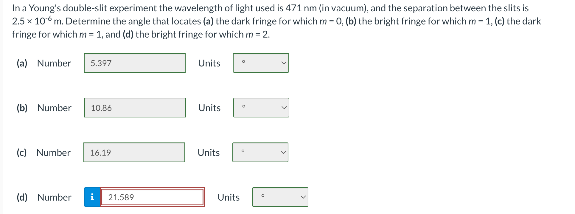 Solved In A Young's Double-slit Experiment The Wavelength Of | Chegg.com