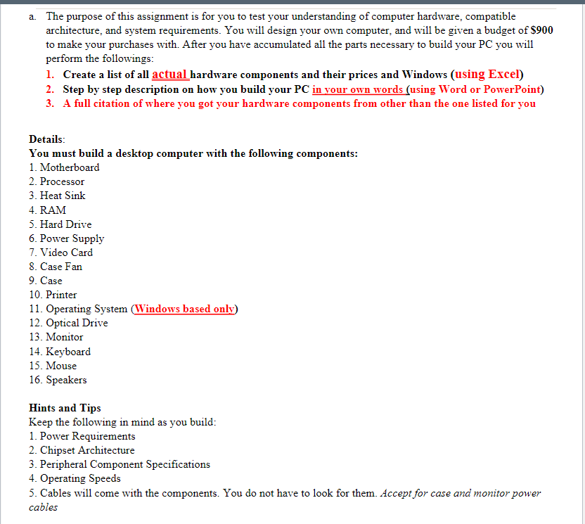 Solved a. The purpose of this assignment is for you to test | Chegg.com