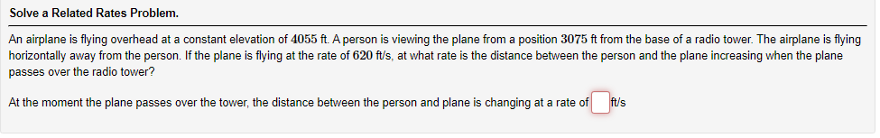 Solved Solve a Related Rates Problem. An airplane is flying | Chegg.com