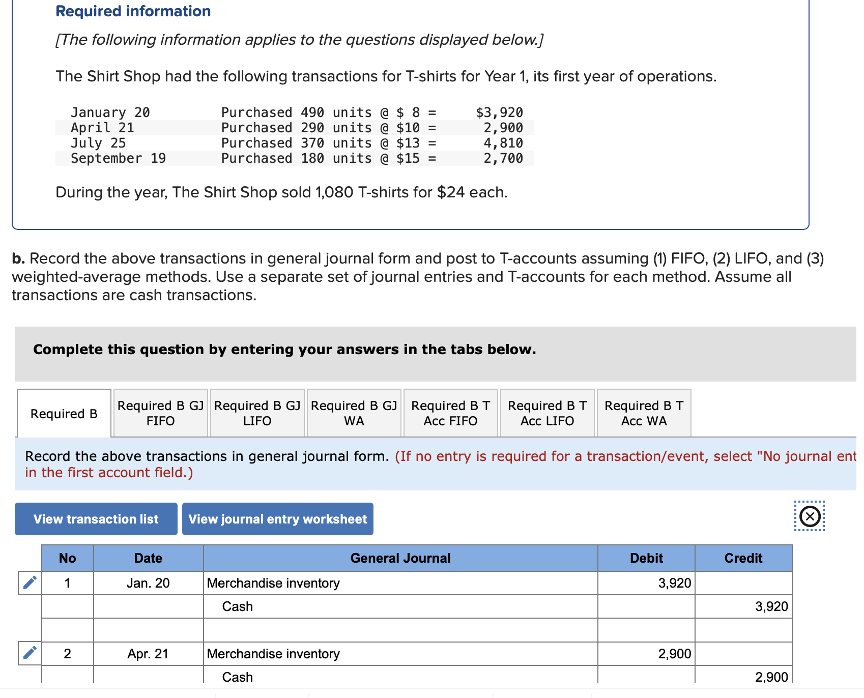 Solved b. Record the above transactions in general journal | Chegg.com