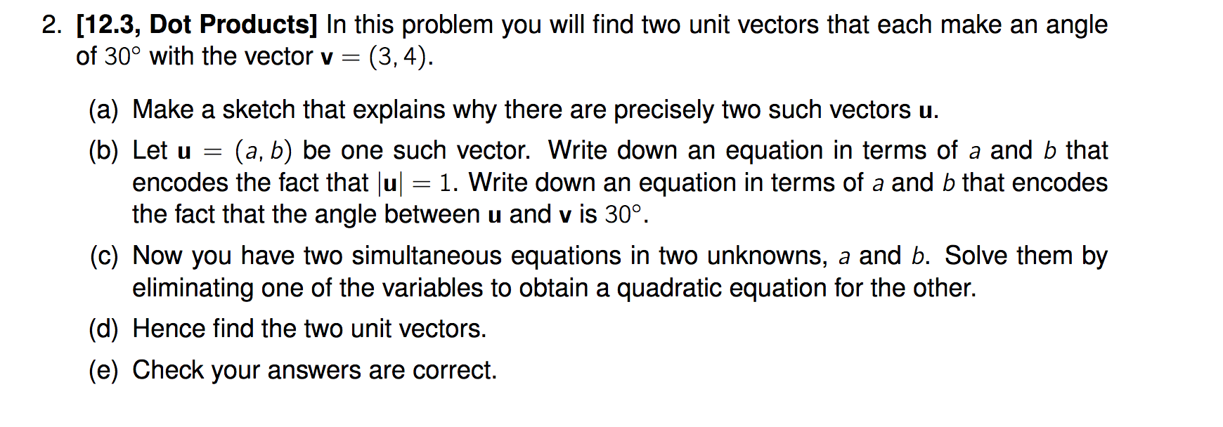 Solved 2. (12.3, Dot Products] In this problem you will find | Chegg.com