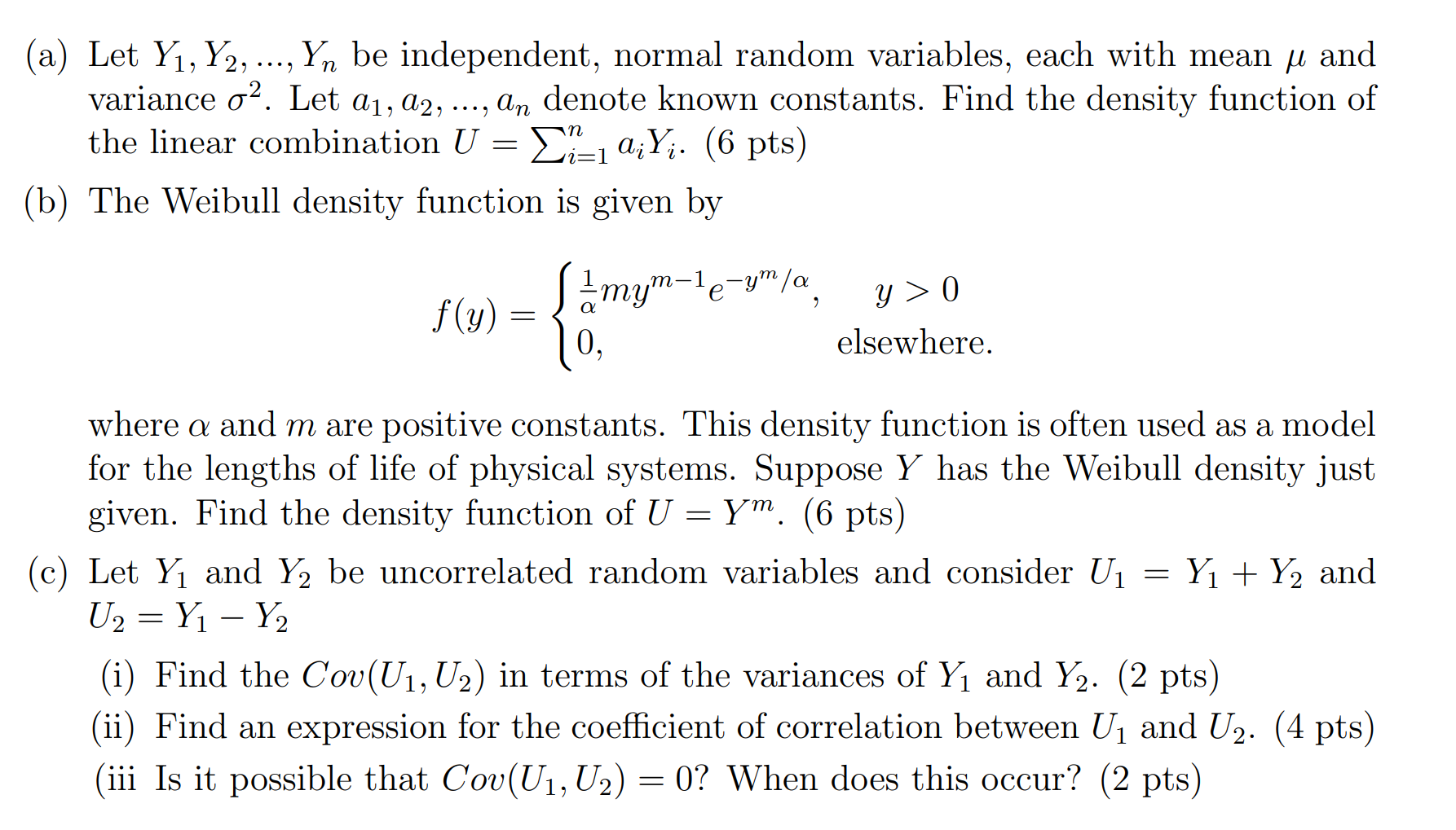 Solved (a) Let Y1,Y2,…,Yn Be Independent, Normal Random | Chegg.com