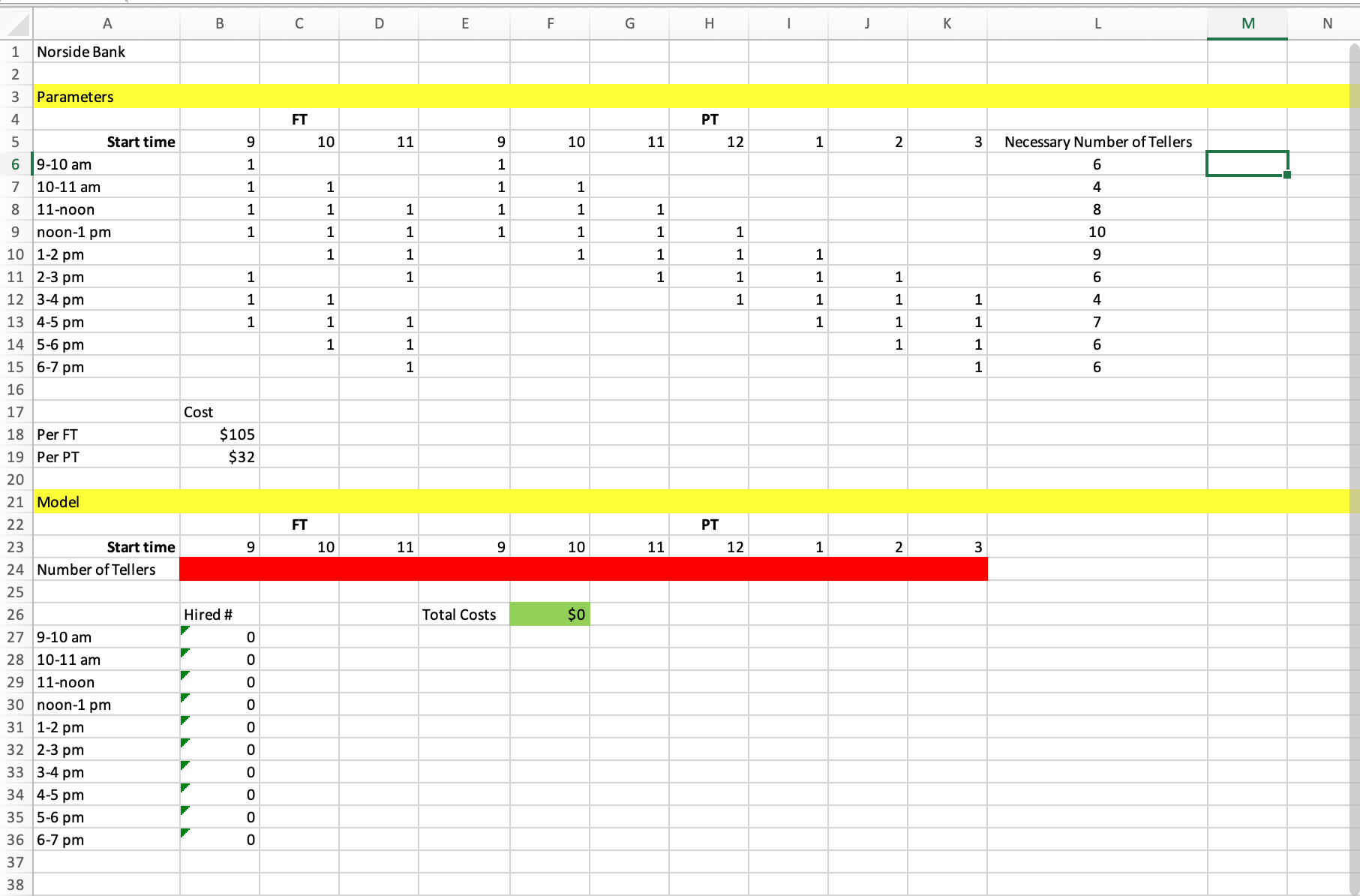 Project in excel that I am struggling with. Did not | Chegg.com