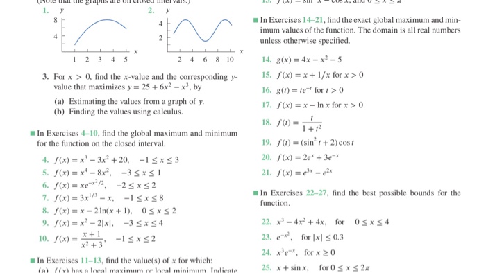 Solved 2 OPTIMIZATION209 Exercises and Problems for Section | Chegg.com