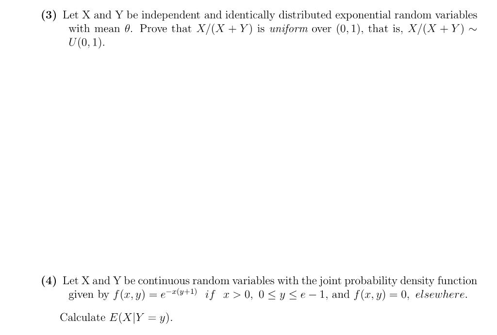 Solved (3) Let X and Y be independent and identically