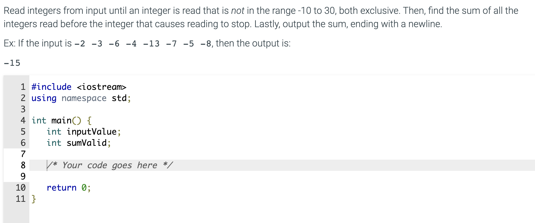 Solved Read integers from input until an integer is read | Chegg.com